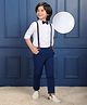 Mark & Mia Full Sleeves Shirt & Trouser With Bow - Blue White