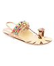 Mine Sole Beaded Kolhapuri Chappal - Multi Color