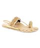 Mine Sole Glitter Finish Kolhapuri Chappal - Gold