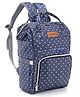Babyhug Backpack Style Maternity Diaper Bag Polka Dot Print- Navy Blue