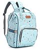 Babyhug Backpack Style Maternity Diaper Bag Flamingo Print Blue (Handle Colour May Vary)
