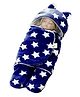 NeonateCare Baby 3-in-1 Fleece Hooded Baby Blanket Baby Wrapper - Blue ( color and design may vary)