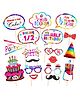 Zyozi 6 Months Birthday Photo Booth Props - Pack of 18