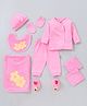 Child World Infant Clothing Set Floral Embroidery Pack of 9 - Pink
