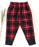 CrayonFlakes Full Length Checked Polar Fleece Joggers - Red