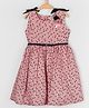 Peppermint Polka Dot Print Sleeveless Flared Dress - Peach