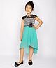 Peppermint Cap Sleeves Geometric Print Dress - Green