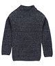 Femea Full Sleeves Self Textured Sweater - Black