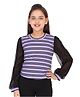 Cutecumber Striped Full Sleeves Top - Purple