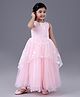 Babyhug Sleeveless Party Frock With Sequins - Peach