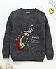 Yellow Apple Full Sleeves Pullover Sweater Rocket Design - Black