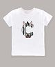 KAVEE Half Sleeves Letter C Printed Bio Wash Cotton Tee - White