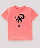 KAVEE Half Sleeves Shree Printed Bio Wash Cotton Tee - Peach