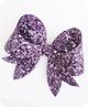 FOLLOW THE NEEDLE Glitter Bow Clip - Purple
