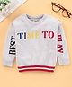 ToffyHouse Full Sleeves Flat Knitted Cotton Pullover Sweater Text Design - Grey
