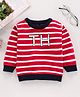 ToffyHouse Full Sleeves Striped  Sweater - Red