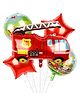 Party Anthem Fire Fighter Themed Balloon Set of 5 - Multicolour