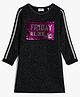 Koton Full Sleeves Sequined A Line Dress - Black