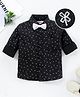Babyhug Full Sleeves Party Shirt with Bow - Black
