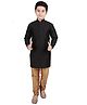 P-MARK Full Sleeves Polka Dot Printed Kurta And Pyjama Set - Black