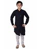 P-MARK Full Sleeves Solid Colour Kurta With Pajama - Navy Blue