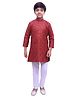 P-MARK Full Sleeves All Over Geometric Print Kurta With Pajama - Red