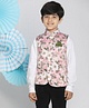 Vastramay Sleeveless Flower Print Nehru Jacket - Pink