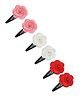 Funkrafts Flower Detailing Hair Clips Set of 6 - Pink White & Red