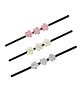 Funkrafts Flower Detailing Headbands Pack of 3 - Pink Cream Grey