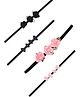 Funkrafts Flower Detailing Headbands Pack of 4 - Black Pink