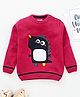 Yellow Apple Full Sleeves Pullover Sweater Dino Design - Red