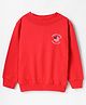 Grab It Knit Full Sleeves Text Printed Pullover Sweater - Red