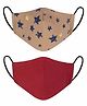 VEA 5 Layered Filtration Cotton Reusable Face Masks Brown Red - Pack Of 2