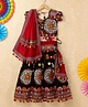Banjara India Navratri Half Sleeves Kutchi Embroidered Choli With Lehenga & Dupatta - Black