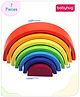 Babyhug Premium Wooden Rainbow Nesting Stacker  - 7 Pieces| Colorful Educational Early Childhood Development Learning Toys for Fine Motor Skills| Montessori Nesting Building and Round Stacking Toy| BIS Certified| Non-Toxic