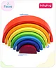 Babyhug Premium Wooden Rainbow Nesting Stacker  - 7 Pieces| Colorful Educational Early Childhood Development Learning Toys for Fine Motor Skills| Montessori Nesting Building and Round Stacking Toy| BIS Certified| Non-Toxic