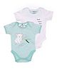 Mi Arcus Unisex Cotton Short Sleeves Koala Print Onesie Pack of 2 Blue