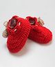 Woonie Solid Handmade Booties - Red