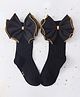 Flaunt Chic Big Bow Lace Socks - Black