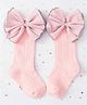 Flaunt Chic Ruffle Bow Socks - Pink