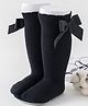 Flaunt Chic Ribbon Bow Socks - Black
