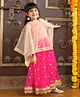 Babyhug Sleeveless Embroidered Choli & Lehenga With Poncho Style Top- Pink