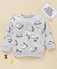 Ollypop Full Sleeves Sweatshirt Unicorn Print - Grey