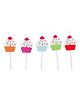Party Anthem Cupcake Design Cake Candle with Stick Multicolour - Pack of 5