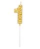 Party Anthem Textured Gold Numbered 1 Candle - Golden