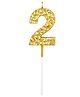 Party Anthem Textured Gold Numbered 2 Candle - Golden