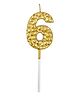 Party Anthem Textured Gold Numbered 6 Candle - Golden