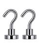 Lifekrafts Heavy Duty Neodymium Magnetic Hooks Silver - Pack of 2