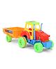Kids Zone Nissan Tractor Trolley Friction Toy - Red & Orange