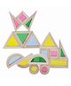 Nesta Toys Wooden Rainbow Blocks Geometrical Blocks Set - 24 Pieces
